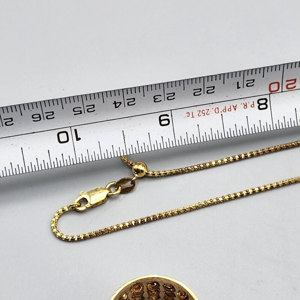 Athomie Gold Spinning Bead Necklace Pendant & Ring Sterling Silver 925 Italy - Picture 15 of 15